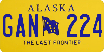 AK license plate GAN224