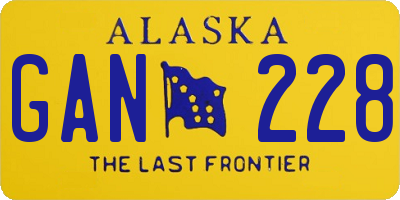 AK license plate GAN228
