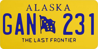 AK license plate GAN231