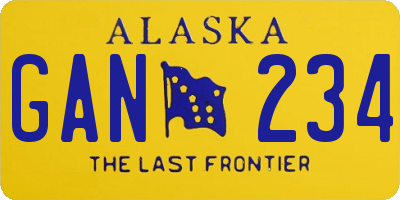 AK license plate GAN234