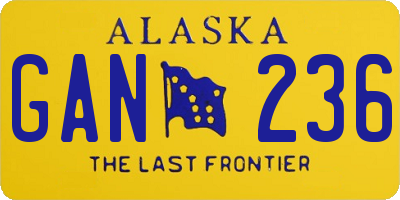 AK license plate GAN236