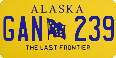 AK license plate GAN239