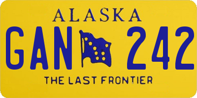 AK license plate GAN242