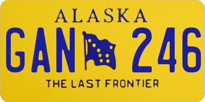 AK license plate GAN246