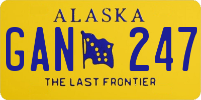 AK license plate GAN247