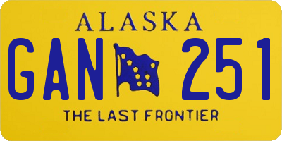 AK license plate GAN251