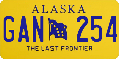 AK license plate GAN254