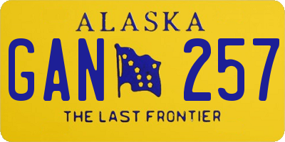 AK license plate GAN257