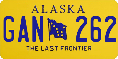 AK license plate GAN262