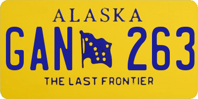 AK license plate GAN263