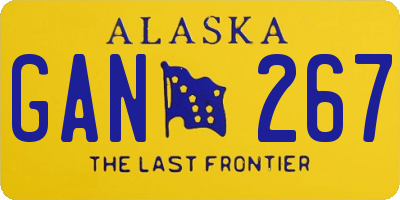 AK license plate GAN267
