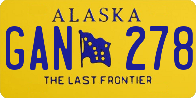 AK license plate GAN278