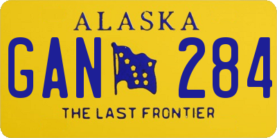 AK license plate GAN284