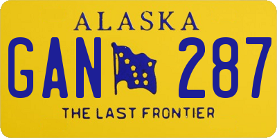 AK license plate GAN287