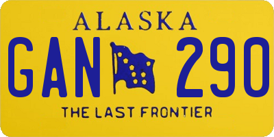 AK license plate GAN290