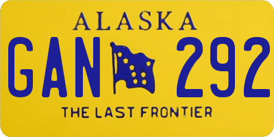 AK license plate GAN292