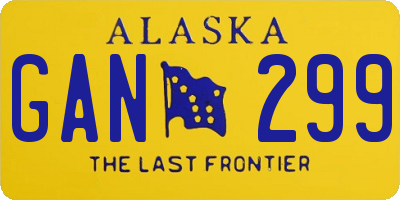 AK license plate GAN299