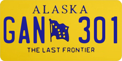 AK license plate GAN301