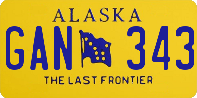 AK license plate GAN343
