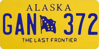 AK license plate GAN372