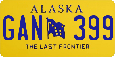 AK license plate GAN399