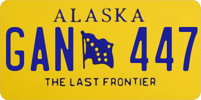 AK license plate GAN447