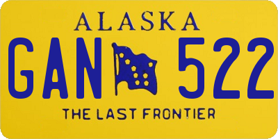 AK license plate GAN522