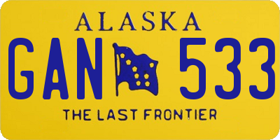 AK license plate GAN533