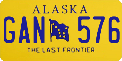 AK license plate GAN576