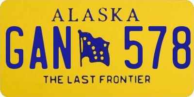 AK license plate GAN578