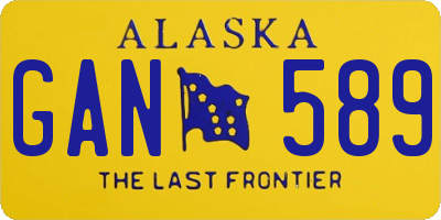 AK license plate GAN589