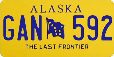 AK license plate GAN592