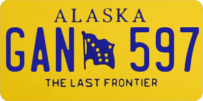 AK license plate GAN597