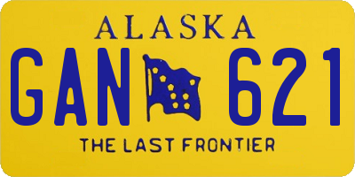 AK license plate GAN621