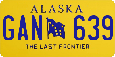 AK license plate GAN639