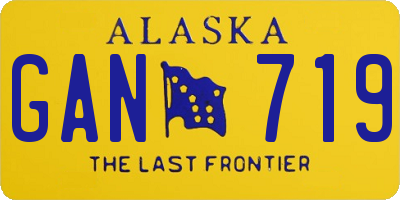 AK license plate GAN719