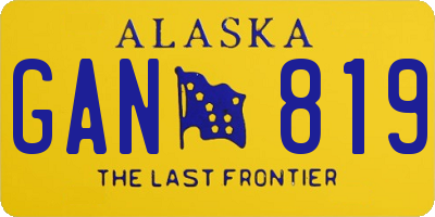 AK license plate GAN819
