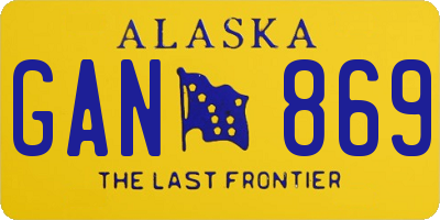 AK license plate GAN869