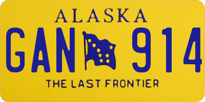 AK license plate GAN914