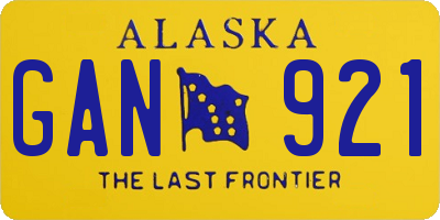 AK license plate GAN921