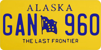 AK license plate GAN960