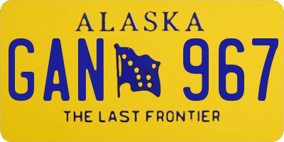AK license plate GAN967