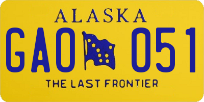 AK license plate GAO051
