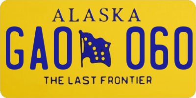AK license plate GAO060