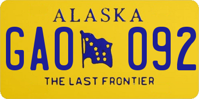 AK license plate GAO092