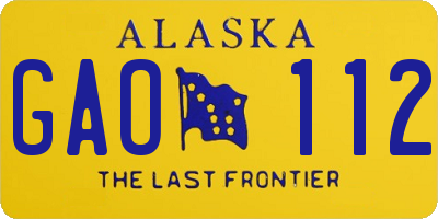 AK license plate GAO112