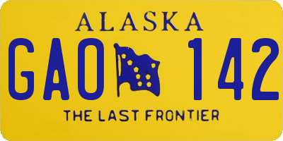 AK license plate GAO142