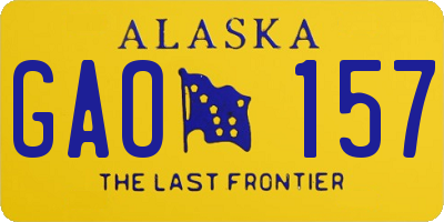 AK license plate GAO157