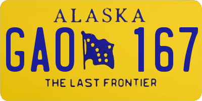 AK license plate GAO167