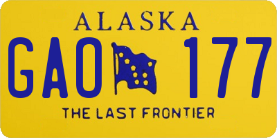 AK license plate GAO177